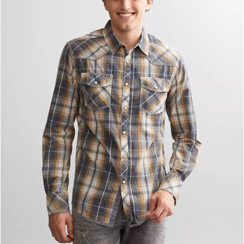 Men’s BKE Plaid Vintage Shirt Size Large. Athletic fit.